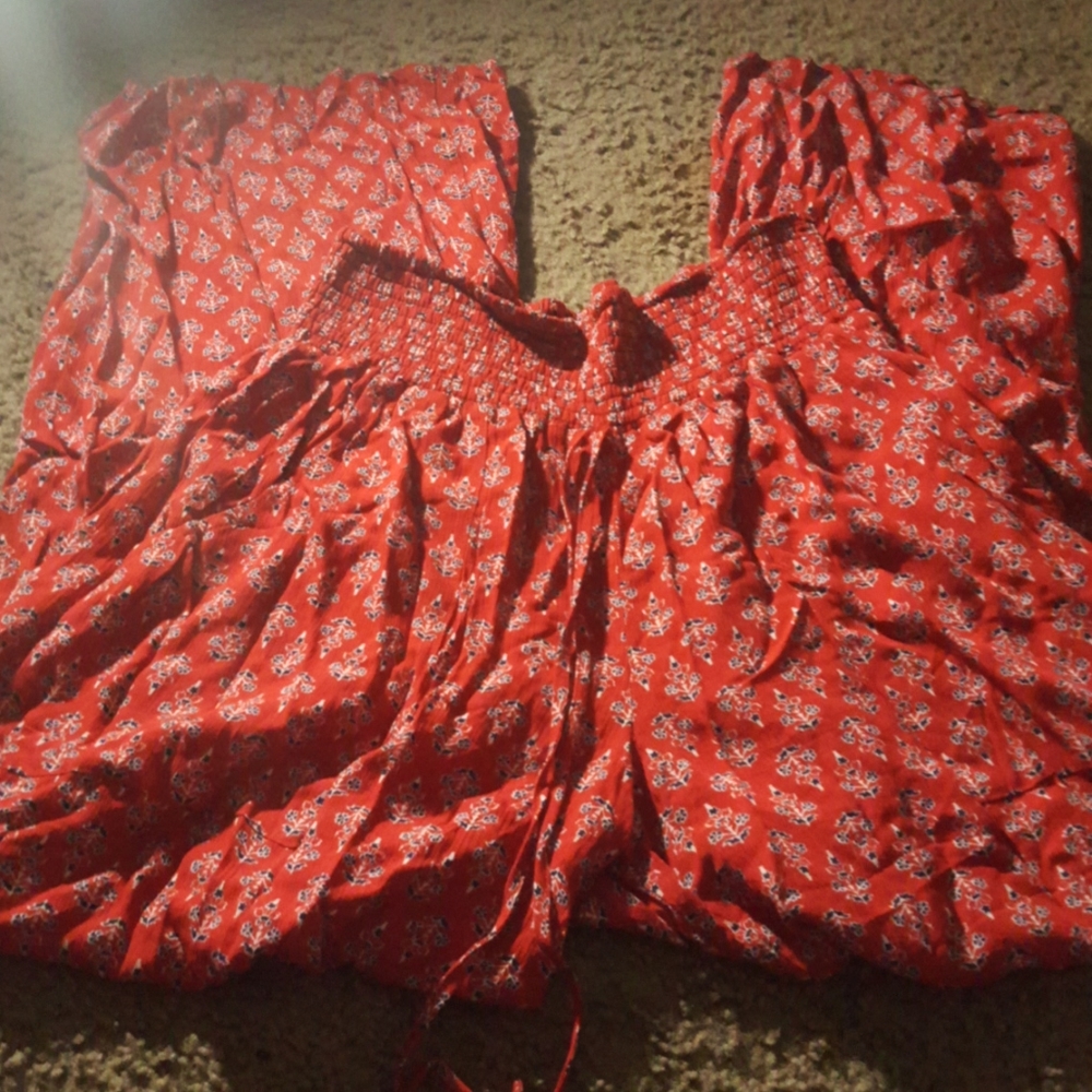 Print Paperbag Wide Leg Pants